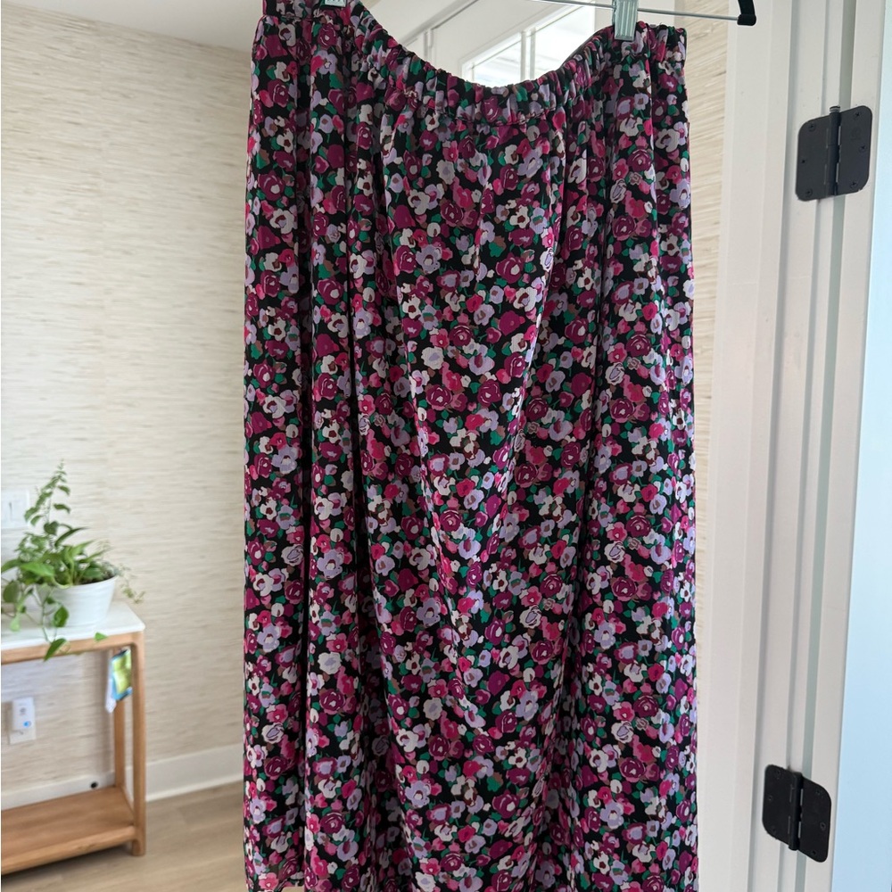 J. Crew Vibrant Floral Midi Skirt